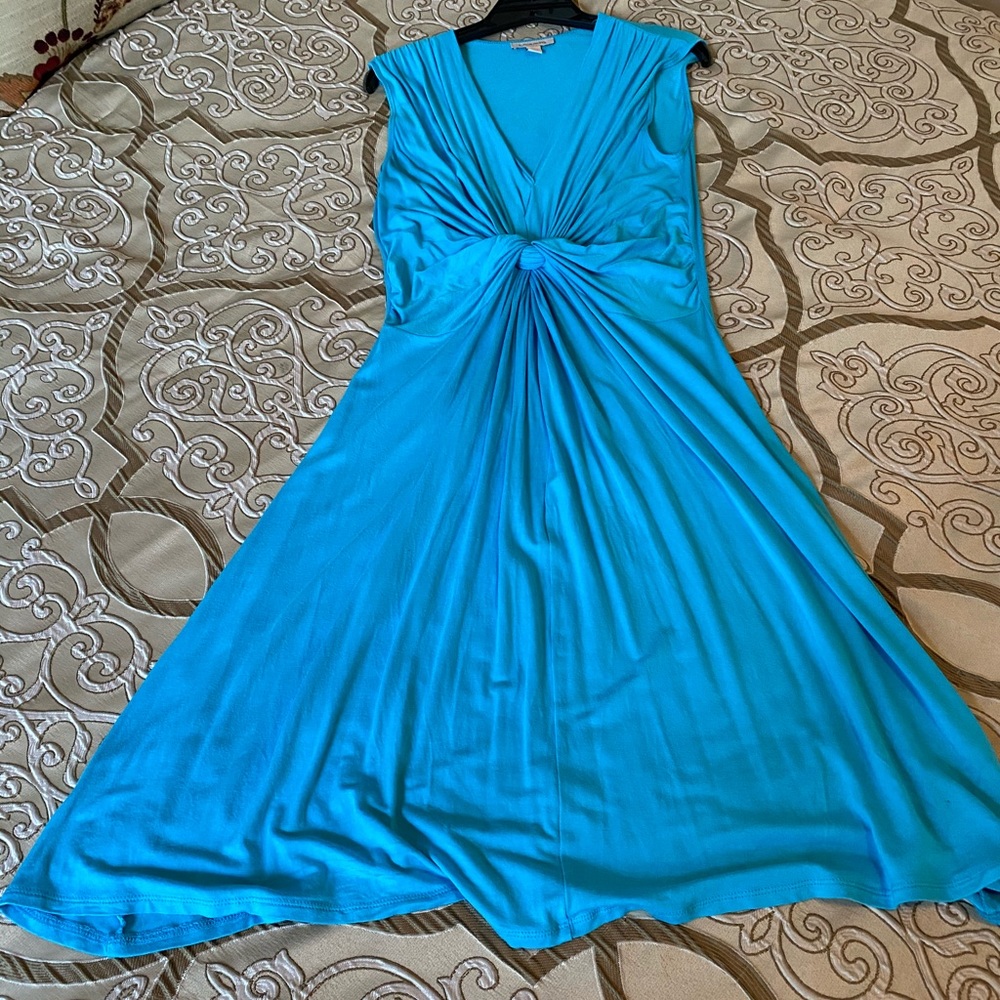 Boston Proper Jersey Sleeveless Blue Dress